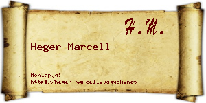 Heger Marcell névjegykártya